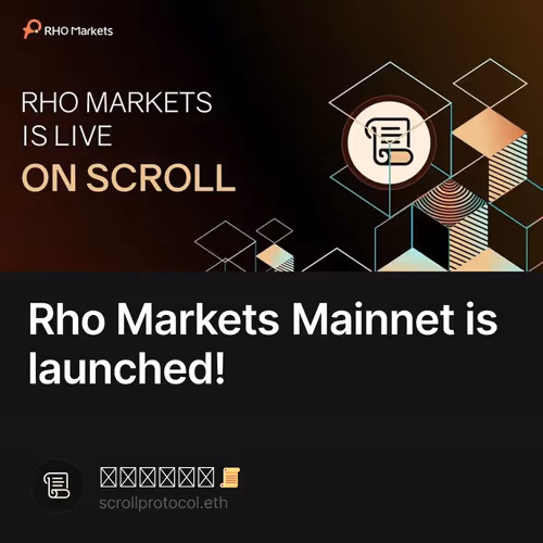 Rho Markets Mainnet is launched!