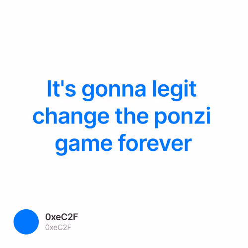 It's gonna legit change the ponzi game forever