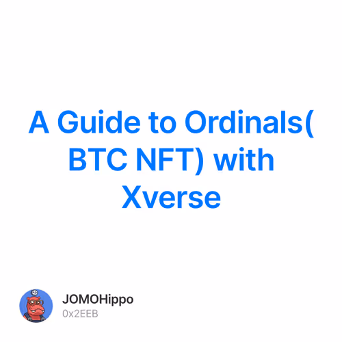 A Guide to Ordinals(BTC NFT) with Xverse
