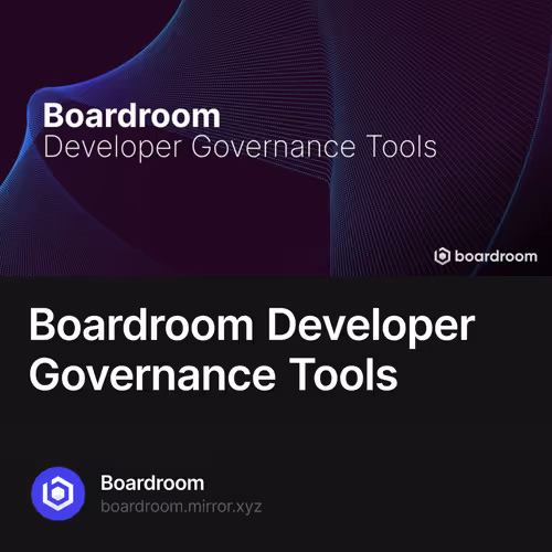 Boardroom Developer Governance Tools