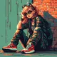 Pixel anime girl
