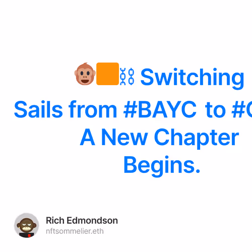 🐵🟧⛓ Switching Sails from #BAYC to #OCM: A New Chapter Begins.