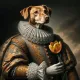 Dogs with Tulips