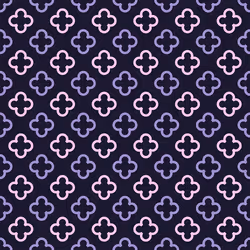 Pink & Lilac Quatrefoil Outlines on Dark Navy