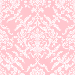 White Damask Floral Baroque Pink Background
