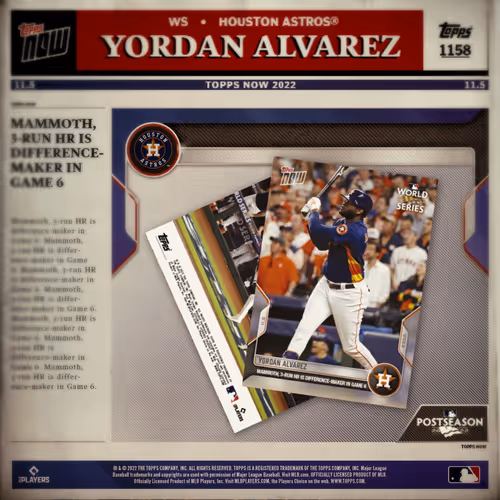 Houston Astros R Yordan Alvarez World Series New 1