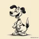 Vintage Black & White Cartoon Dogs