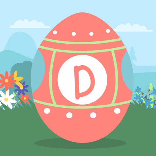 Easter egg alphabet D