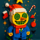 "Festive Spiral Frostbot — Holiday LEGO Vibes"