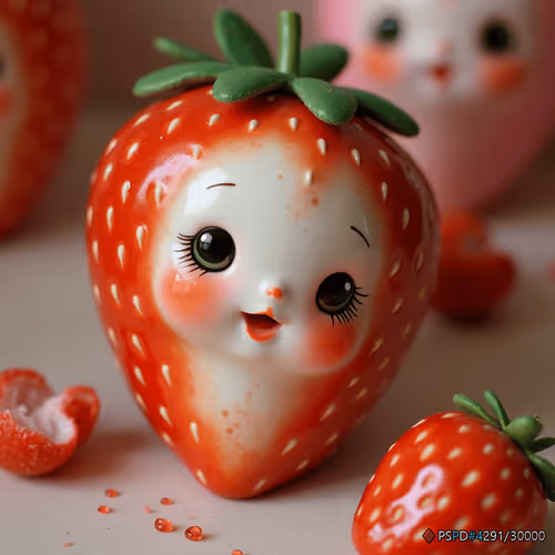 Pastel Strawberry Porcelain Doll#4291