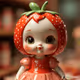 Pastel Strawberry Porcelain Doll#19193