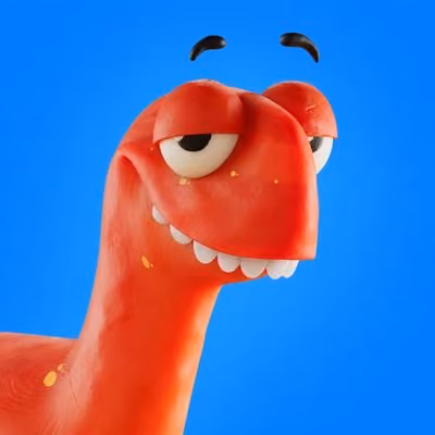 3d Render Blue Red Dinosaur