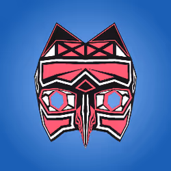 Cryptic Owl Mask - Pink + White