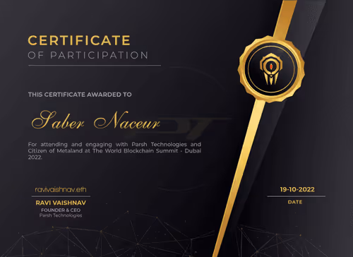 CoM Certificate - Saber Naceur