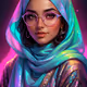 A_very_beautiful_Arab_woman_wearing_a_long_hijab_glass