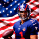 USA national football team, business card, football player, USA flag