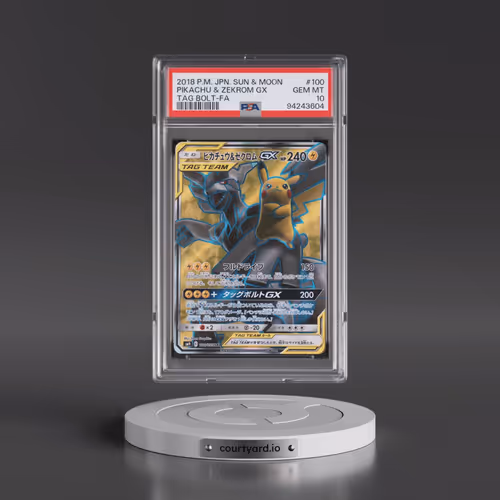 2018 Pokémon Sun & Moon Tag Bolt #100 Pikachu & Zekrom GX - Holo Full Art (PSA 10 GEM MINT)