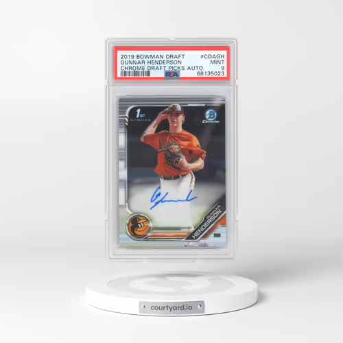 2019 Bowman Draft Chrome Draft Picks Autograph #CDAGH Gunnar Henderson (PSA 9 MINT)