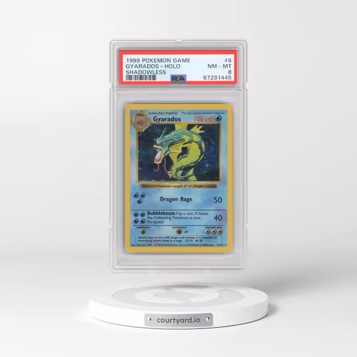 1999 Pokémon Game #6 Gyarados - Holo Shadowless (PSA 8 NM-MT)