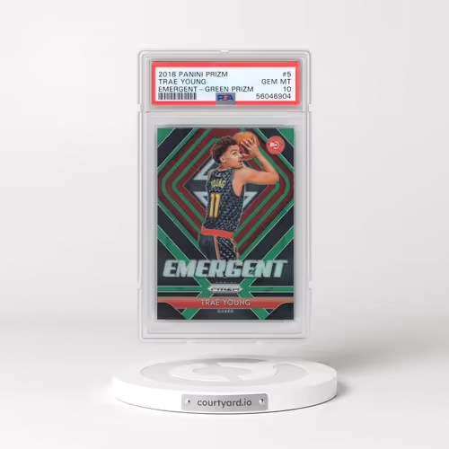 2018 Panini Prizm Emergent #5 Trae Young - Green Prizm (PSA 10 GEM MINT)