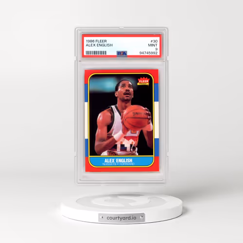 1986 Fleer #30 Alex English (PSA 9 MINT)