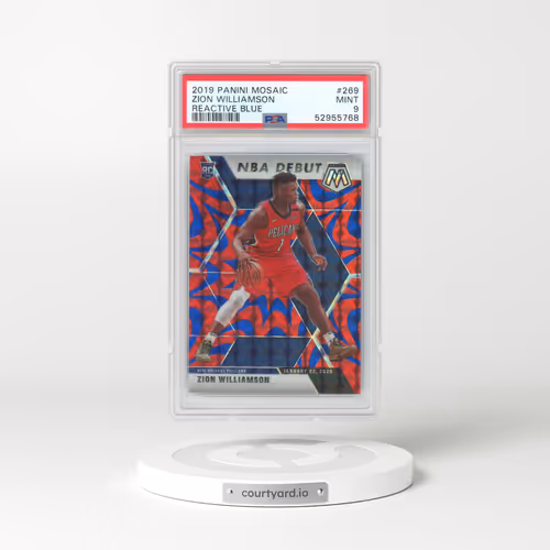 2019 Panini Mosaic #269 Zion Williamson - Reactive Blue (PSA 9 MINT)