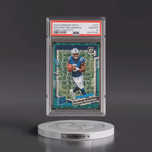 2023 Panini Donruss Optic #247 Anthony Richardson - Green Velocity (PSA 10 GEM MINT)