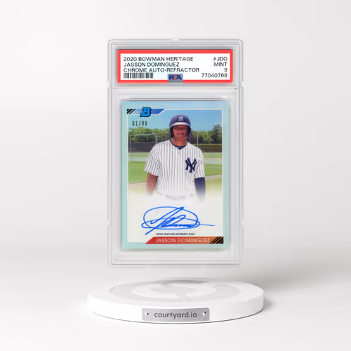 2020 Bowman Heritage Chrome Autographs #JDO Jasson Dominguez - Refractor (PSA 9 MINT)
