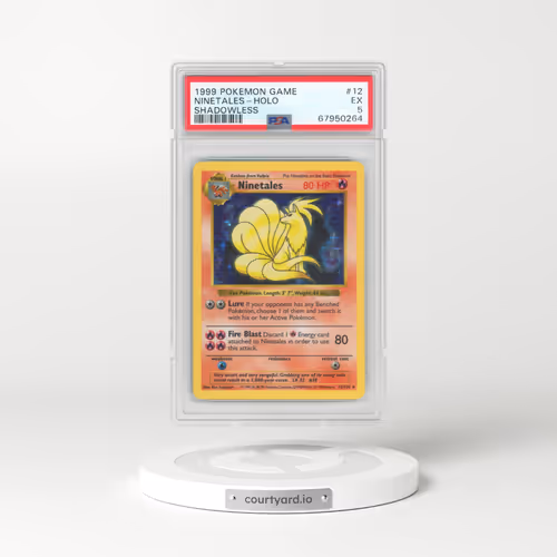 1999 Pokémon Game #12 Ninetales - Holo Shadowless (PSA 5 EX)