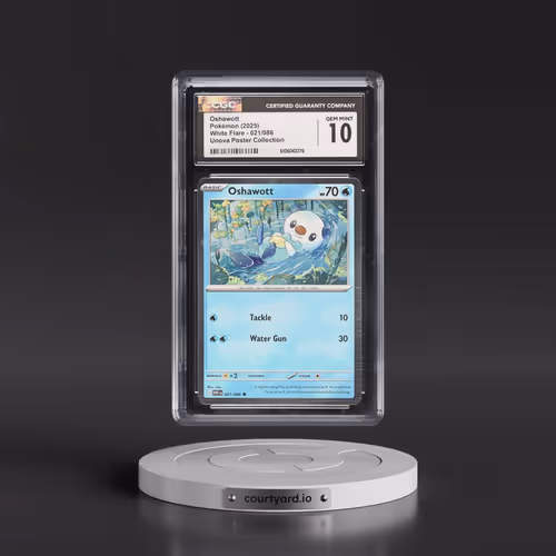2025 White Flare - WHT EN #021/086 Oshawott - Black Bolt & White Flare Poster Collection (Tinsel