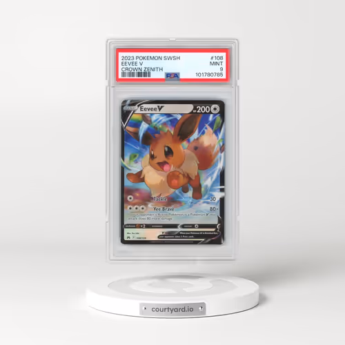 2023 Pokémon Sword and Shield Crown Zenith #108 Eevee V - Holo (PSA 9 MINT)
