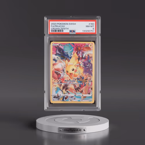 2023 Pokémon Sword and Shield Crown Zenith #160 Pikachu - Full Art (PSA 8 NM-MT)