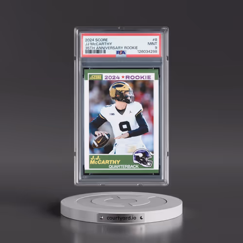 2024 Panini Score 35th Anniversary Rookie #8 JJ McCarthy (PSA 9 MINT)
