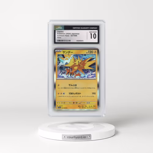 2024 Crimson Haze #027/066 Zapdos - Holo (CGC 10 GEM MINT)