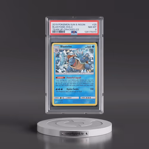 2019 Pokémon Sun & Moon Team Up #25 Blastoise - Holo Cracked Ice (PSA 8 NM-MT)