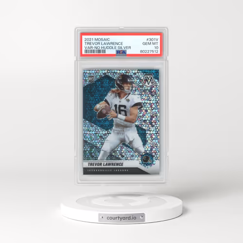 2021 Panini Mosaic #301V Trevor Lawrence - Variation-No Huddle Silver (PSA 10 GEM MINT)