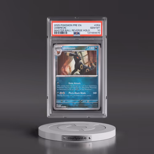 2025 Pokémon Pre EN-Prismatic Evolutions #059 Umbreon - Reverse Holo Master Ball (PSA 10 GEM MINT)