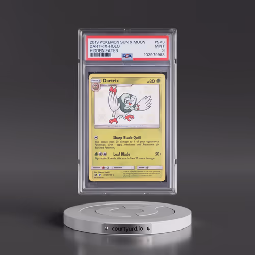 2019 Pokémon Sun & Moon Hidden Fates #SV3 Dartrix - Holo (PSA 9 MINT)