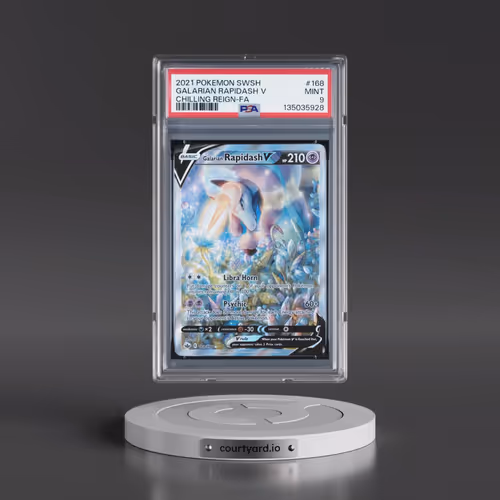 2021 Pokémon Sword & Shield Chilling Reign #168 Galarian Rapidash V - Holo Full Art (PSA 9 MINT)