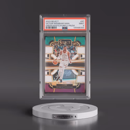 2023 Panini Select #87 Victor Wembanyama - Green/White/Purple Prizm (PSA 9 MINT)
