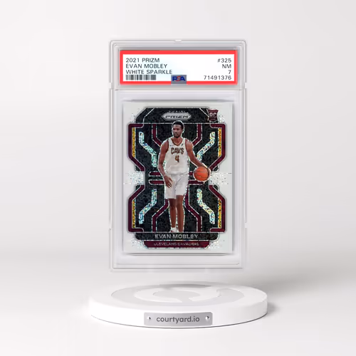 2021 Panini Prizm #325 Evan Mobley - White Sparkle (PSA 7 NM)