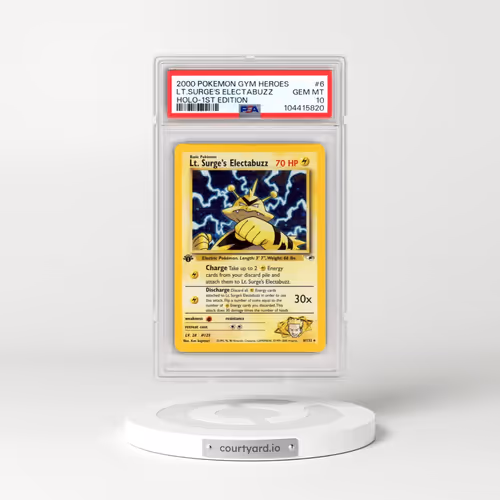 2000 Pokémon Gym Heroes #6 LT. Surge's Electabuzz - 1st Edition Holo (PSA 10 GEM MINT)
