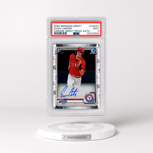 2020 Bowman Draft Chrome Draft Picks Autographs #CDAEC Evan Carter (PSA 9 MINT)