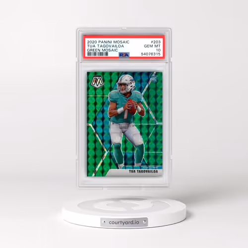 2020 Panini Mosaic #203 Tua Tagovailoa - Green Mosaic (PSA 10 GEM MINT)
