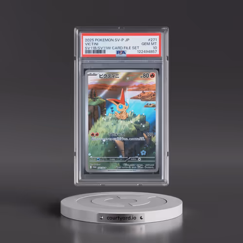 2025 Pokémon SV-P Promo #271 Victini - Black Bolt/White Flare Card File Set (PSA 10 GEM MINT)