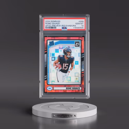 2024 Panini Donruss #309 Rome Odunze - Optic Preview-Red Pandora (PSA 10 GEM MINT)