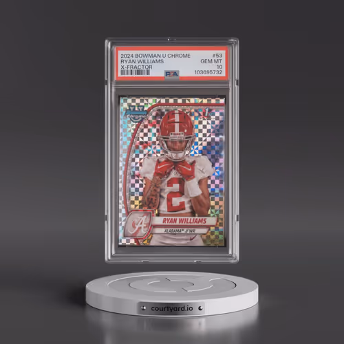 2024 Bowman University Chrome #53 Ryan Williams - X-Fractor (PSA 10 GEM MINT)