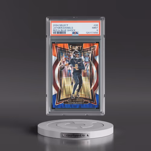 2024 Panini Select #26 Jayden Daniels - Red & Blue Shock (PSA 9 MINT)