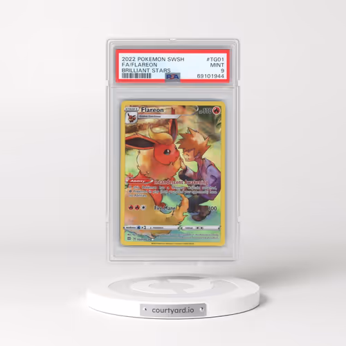 2022 Pokémon Sword & Shield Brilliant Stars #TG01 Flareon - Full Art (PSA 9 MINT)
