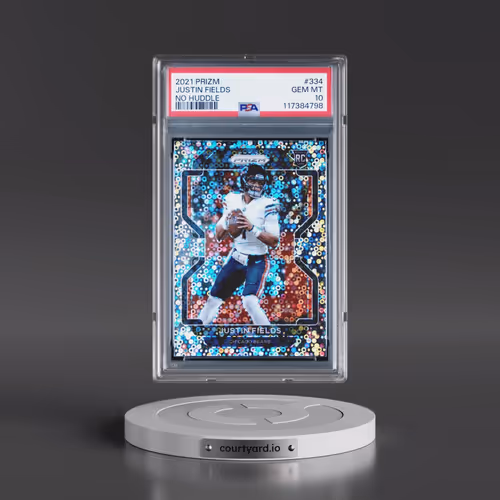 2021 Panini Prizm #334 Justin Fields - No Huddle (PSA 10 GEM MINT)